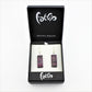SWE593 - Purple Striped Rectangle Glass Earrings