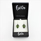 SWE599 - Green Leaf Glass Earrings