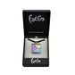 SWN535 - Purple Blue Gold Glass Square Glitter Pendant Necklace