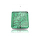 SWN561 - Green Glass Square Branch Pendant Necklace
