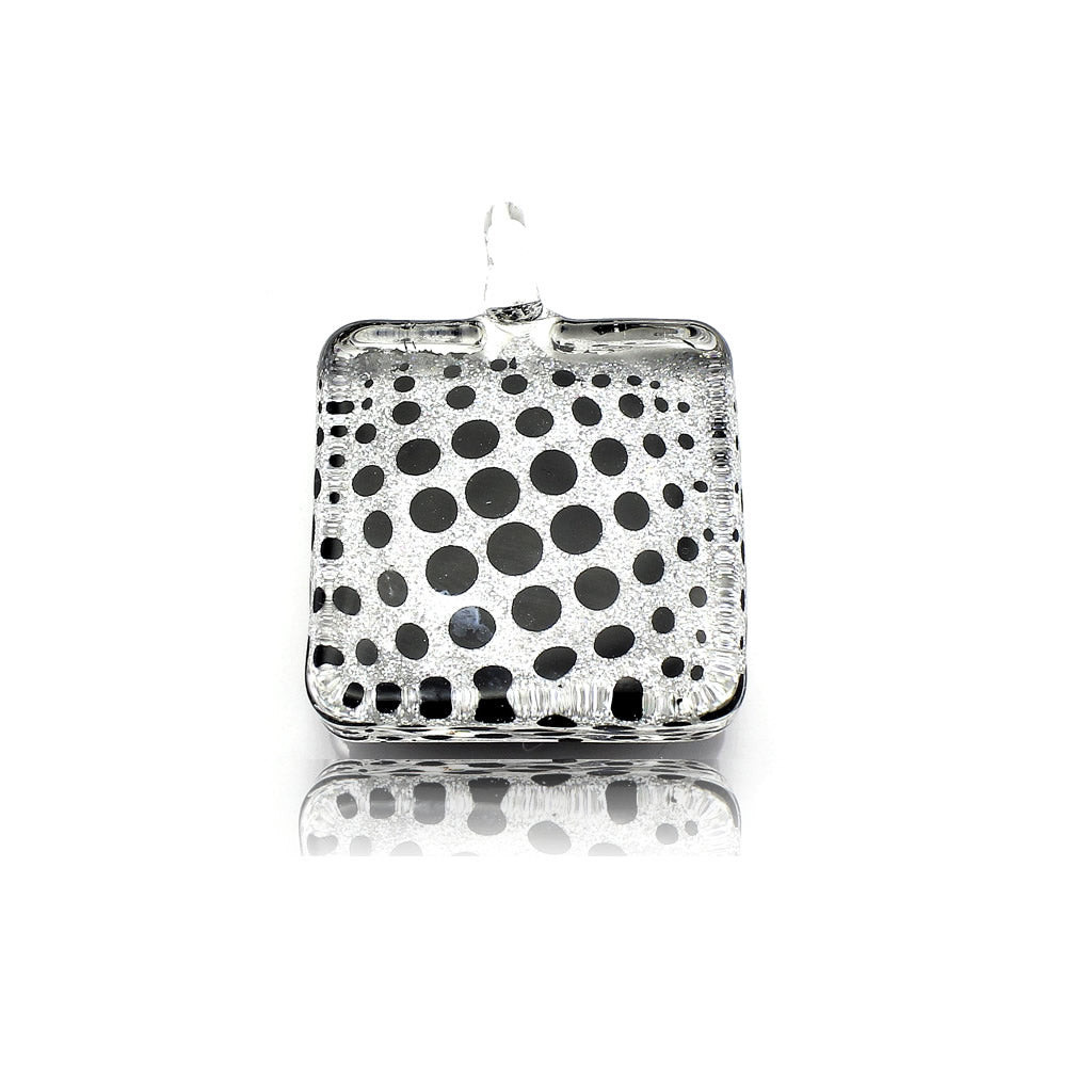 SWN562 - Black Glass Dotty Sparkle Pendant Necklace