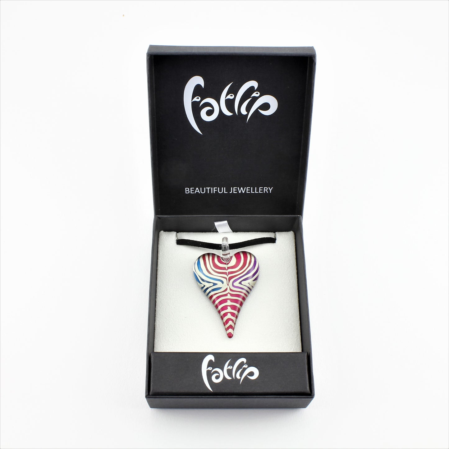 SWN575 Multi Coloured Heart Glass Pendant