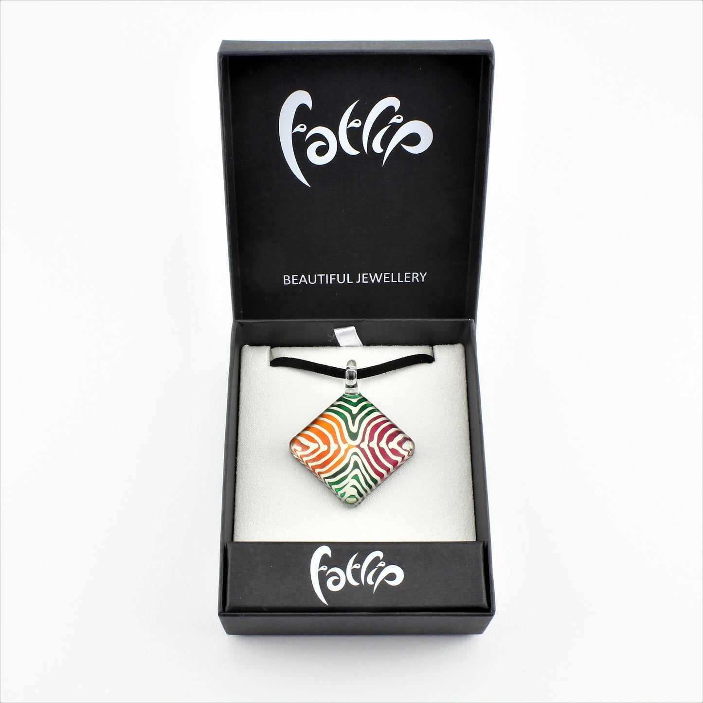 SWN586 Multi Coloured Diamond Glass Pendant Necklace