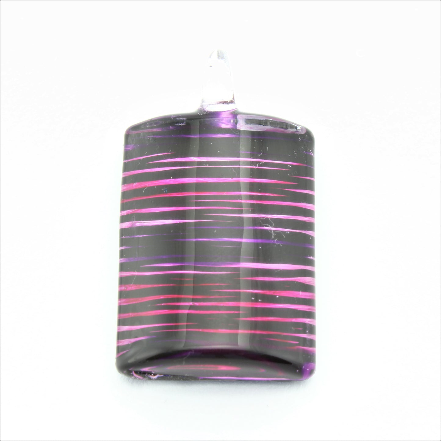 SWN593 Purple Strip Rectangle Glass Pendant Necklace