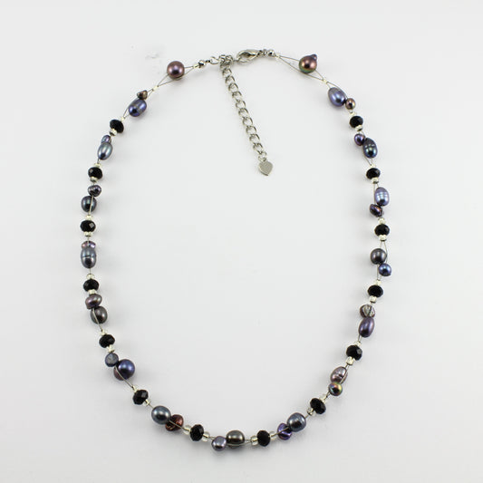 SWN0017GY - SOPHIE - Grey Freshwater Pearl Necklace