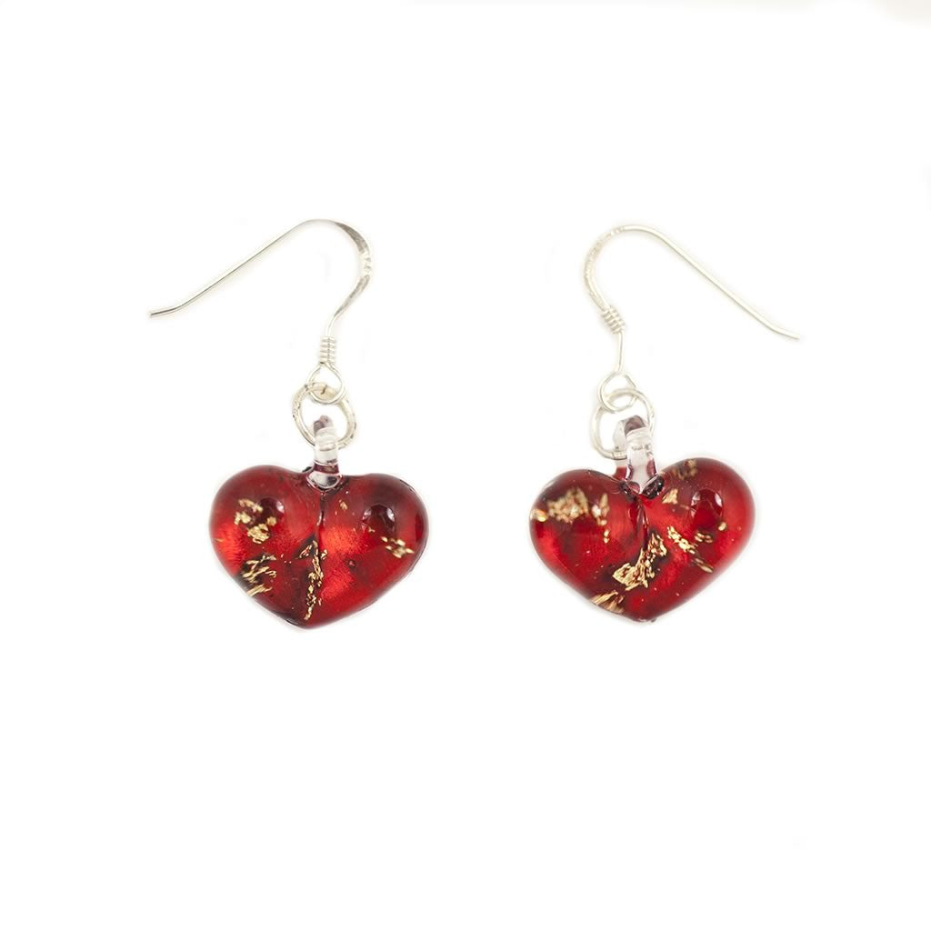 A beautiful hand-made lampwork glass earring individually painted. With sterling sliver hooks. 