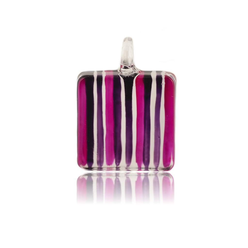 A beautiful hand-made lampwork glass pendant individually painted. Comes with a leather suede cord necklace. 