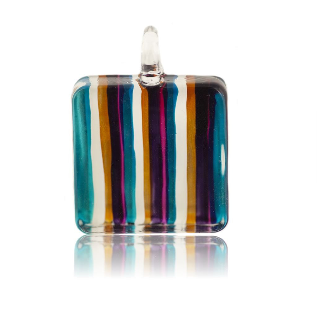 A beautiful hand-made lampwork glass pendant individually painted. Comes with a leather suede cord necklace. 