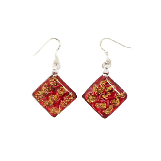 A beautiful hand-made lampwork glass earring individually painted. With sterling sliver hooks. 