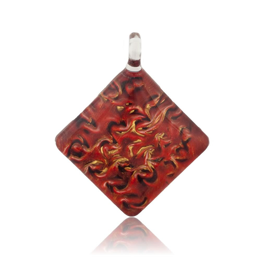 A beautiful hand-made lampwork glass pendant individually painted. Comes with a leather suede cord necklace. 