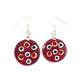 A beautiful hand-made lampwork glass earring individually painted. With sterling sliver hooks. 