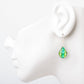 SWE559 - Green Glass Teardrop Drop Earring