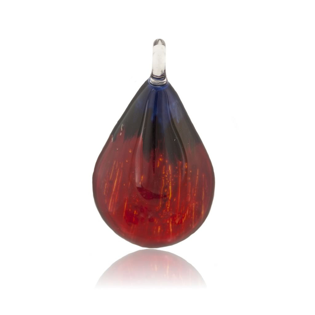 A beautiful hand-made lampwork glass pendant individually painted. Comes with a leather suede cord necklace. 