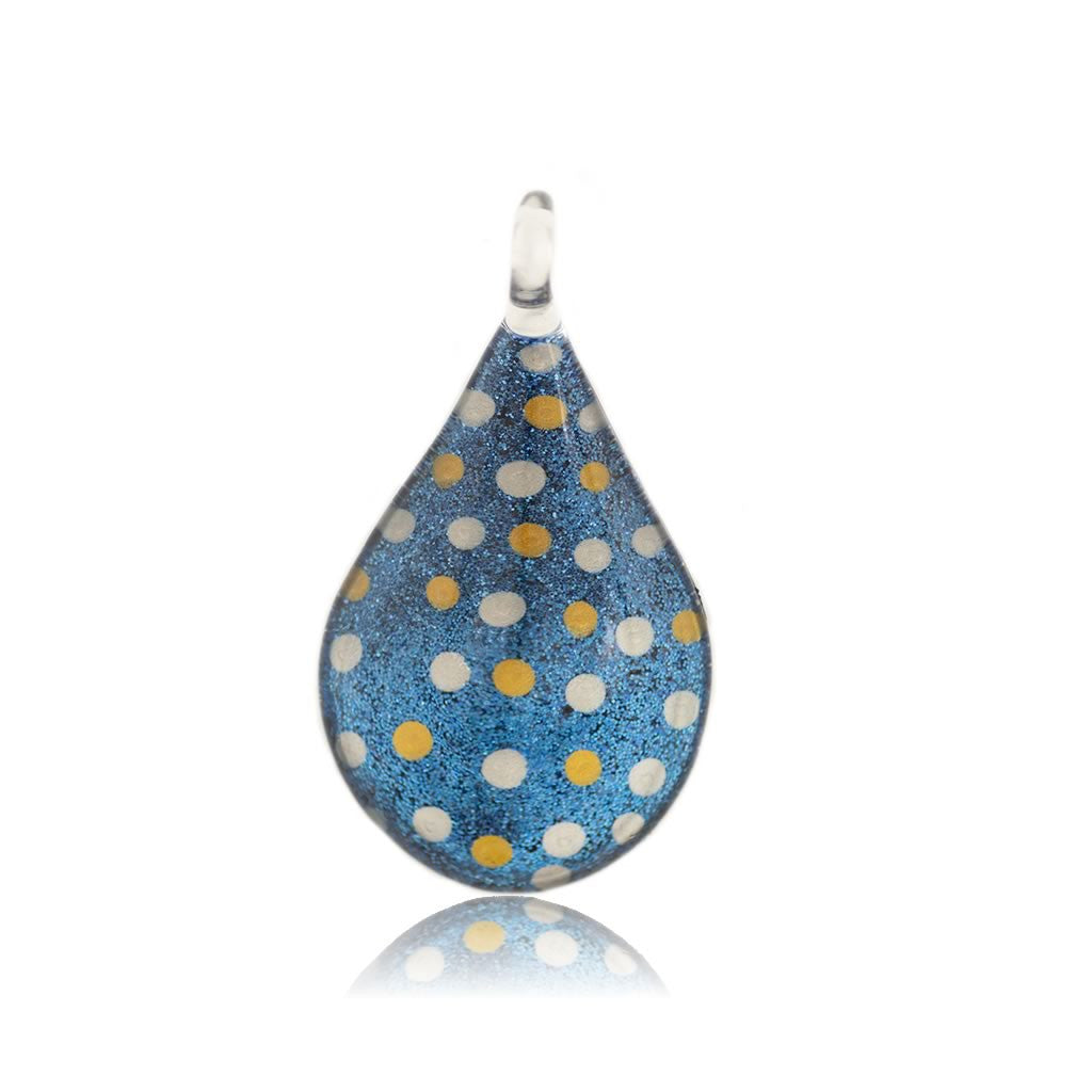 A beautiful hand-made lampwork glass pendant individually painted. Comes with a leather suede cord necklace. 