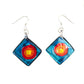 A beautiful hand-made lampwork glass earring individually painted. With sterling sliver hooks. 