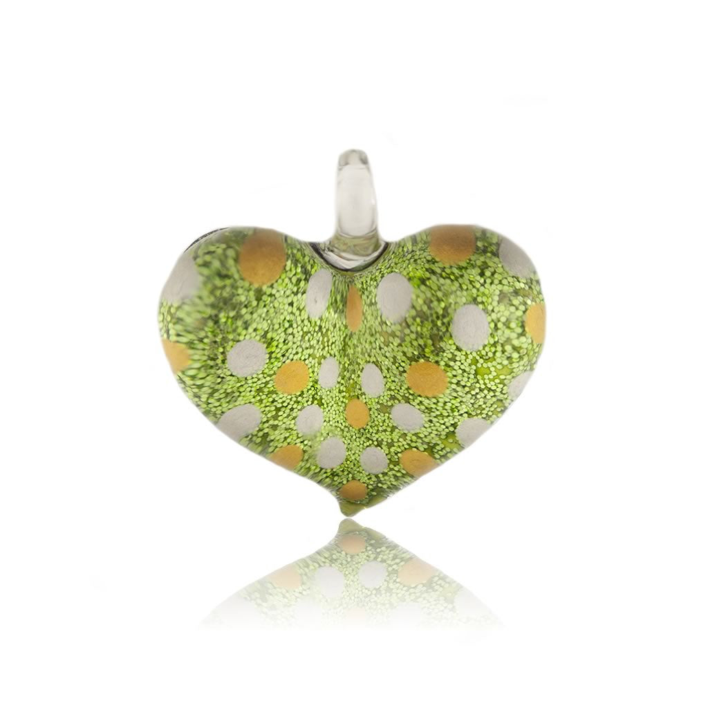 A beautiful hand-made lampwork glass pendant individually painted. Comes with a leather suede cord necklace. 