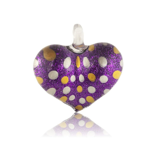 A beautiful hand-made lampwork glass pendant individually painted. Comes with a leather suede cord necklace. 